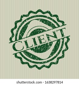 Green Client distress rubber grunge texture stamp