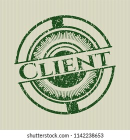 Green Client distressed rubber grunge seal