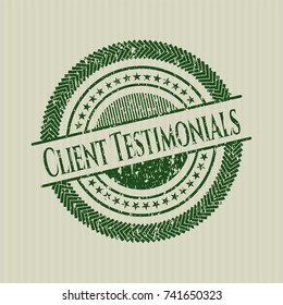 Green Client Testimonials distress rubber seal