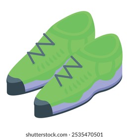 Green climbing shoes with black toe cap and grey laces for a good grip on the mountain