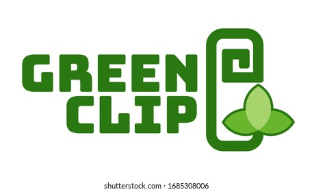 green clip leaf nature logo concept design illustration