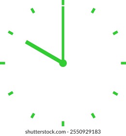 green clock at 10 am or 10 pm or 22