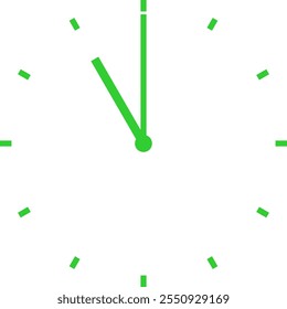 grüne Uhr um 11 Uhr oder 23 Uhr