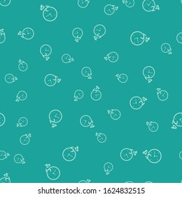 Green Clock 24 hours icon isolated seamless pattern on green background. All day cyclic icon. 24 hours service symbol.  Vector Illustration