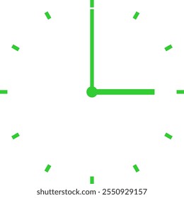 green clock at 3 am or 3 pm or 15