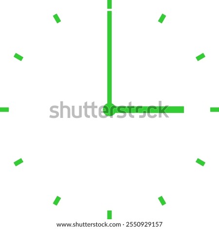 green clock at 3 am or 3 pm or 15