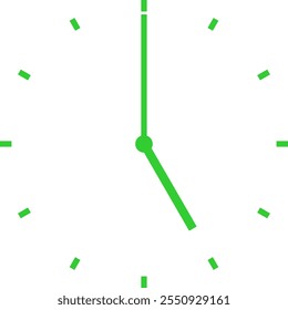 green clock at 5 am or 5 pm or 17