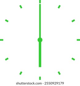 green clock at 6 am or 6 pm or 18