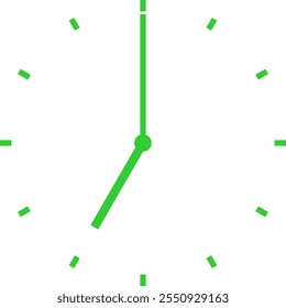 green clock at 7 am or 7 pm or 19