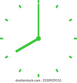 green clock at 8 am or 8 pm or 20