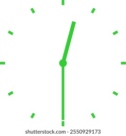 green clock illustration at half past noon or half past midnight