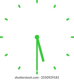 grüne Uhrengrafik nach halb fünf