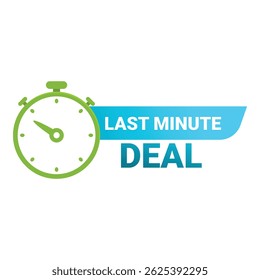 Green clock showing that time is passing for this last minute deal
