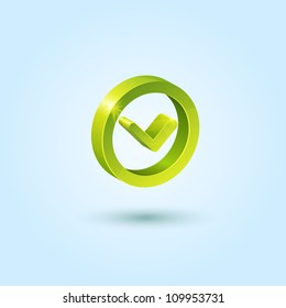 Green clock symbol isolated on blue background. This vector icon is fully editable.