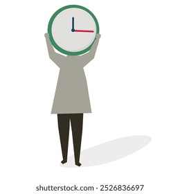 Green Clock with 'Time is Coming' Message Vector Art Illustration, Ideal for Time Management Designs, Countdown Graphics, and Motivational Projects