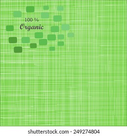 Green cloth texture background.  Book cover. Fabric bright ecological canvas wallpaper with delicate striped pattern.Vintage fabric texture
