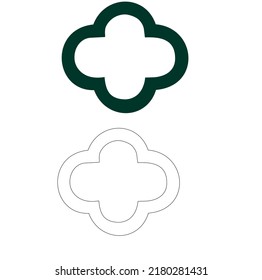 green cloud and 2d outline. can be used for a variety of simple design purposes