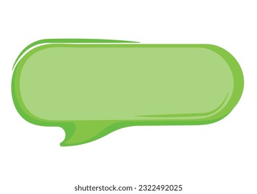 Green Cloud hand drawn of speech bubbles message for handwritten conversation, chatting, speak and talk on white background
