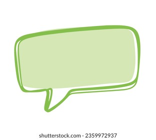 La mano de la Nube Verde dibujada de mensajes de burbujas de voz para la conversación manuscrita, el chat, la conversación y la conversación sobre fondo blanco