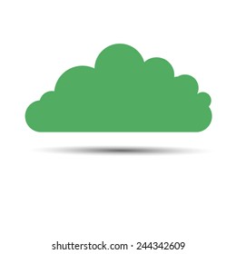 Green Cloud Icon Vector EPS 10 Illustration.