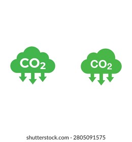Green cloud icons with CO2 text vector illustration