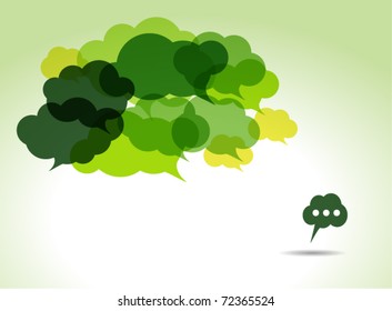 green cloud speech bubbles