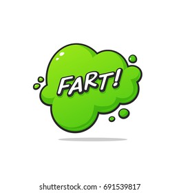 Green cloud with word  fart text vector illustration