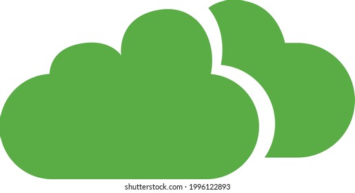 Green clouds, illustration, on a white background.
