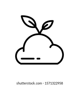 green clouds outline icon. vector illustration. Isolated on white background.