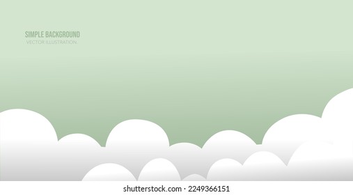 Green cloudy pastel background vector illustration.