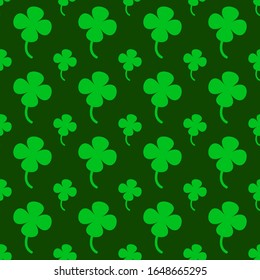 Green clover abstract background, seamless pattern, vector