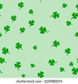 Green Clover Abstract Seamless Background for St Patricks Day.