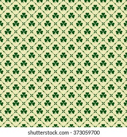 Green clover background for St. Patrick's Day. Seamless pattern.  Illustration for St. Patrick's day  posters, greeting cards, print and web projects.