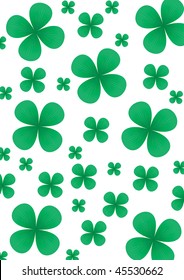 Green clover background for St.Patrick day, vector illustration