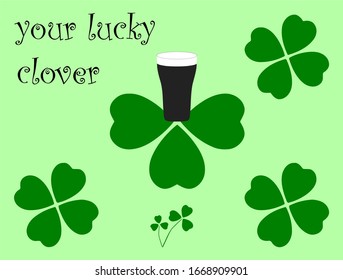 Green clover based design, card, concept