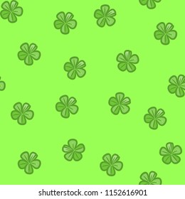 Green clover flowers, color background, seamless floral pattern vector