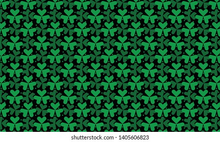 Green Clover Grass Pattern Background. Green Lucky Leaf. Vector EPS 10