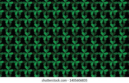 Green Clover Grass Pattern Background. Green Lucky Leaf. Vector EPS 10