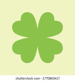 Green Clover Icon Flat Logo Vector