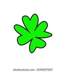 Symbol für grünes Klee. Einzeln auf weißem Hintergrund. Vektorgrafik.