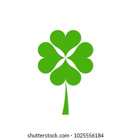 Green clover icon. Vector illustration