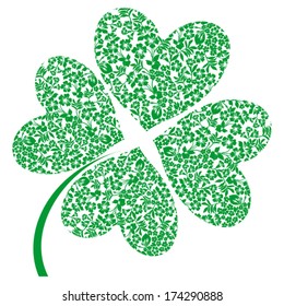 Green clover isolated on white background. Vector Version 
