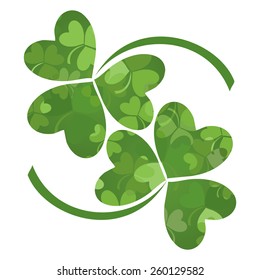 Green Clover isolated on White background. Vector Version
