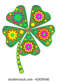 Green clover isolated on white background