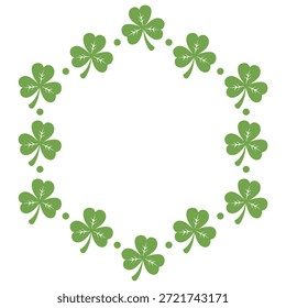 Marco de polígono de hojas y puntos de trébol verde para el día de San Patricio