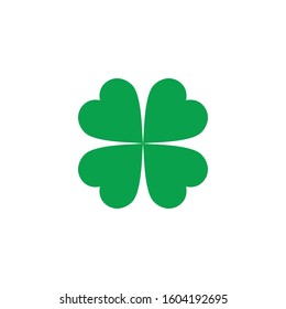 Green Clover Leaf icon Template Design Vector