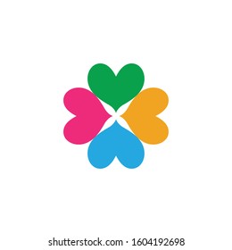 Green Clover Leaf icon Template Design Vector