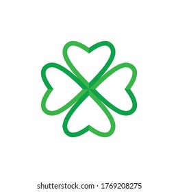 Green Clover Leaf icon Template Design Vector