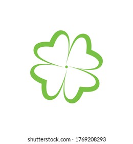 Green Clover Leaf icon Template Design Vector