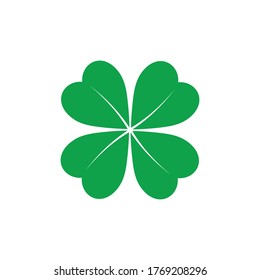 Green Clover Leaf icon Template Design Vector